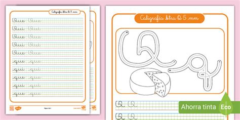 Hoja De Trabajo Caligraf A Mm Letra Q Profesor Hizo