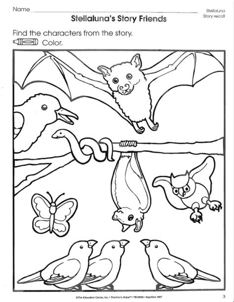 Stellaluna Worksheets Bats Coloring Home Stellaluna Activities