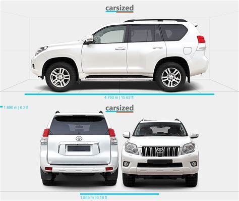 Toyota Land Cruiser Prado 2009 2013 Dimensions Front View