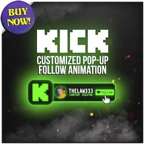 Kick Streaming Follower Pop-up for Tiktok, Youtube and Instagram - Etsy