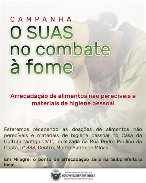 Campanha “o Suas No Combate à Fome” Prefeitura Municipal