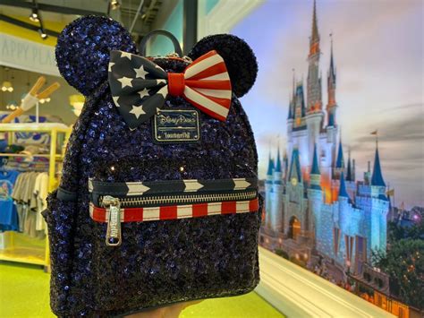 PHOTOS New Americana Minnie Mouse Sequin Backpack By Loungefly Brings