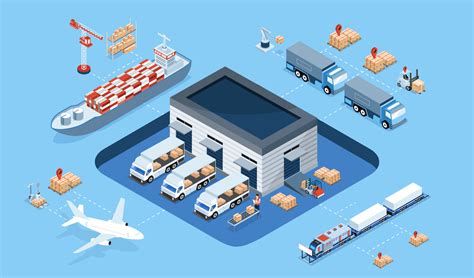 3D Isometric Smart Logistics Concept With Warehouse Logistic Workers