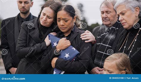 Sad, Family and Funeral with Comfort, Woman and Support with Compassion ...