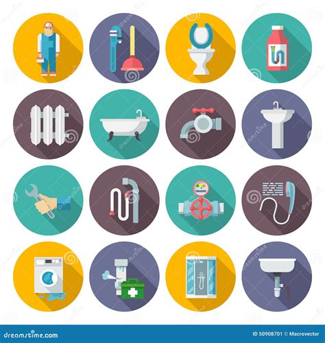 Plumbing Icons Set Stock Vector Illustration Of Fixture 50908701