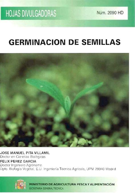 Pdf Germinacion De Semillas Mapama Gob Es Concepto De Germinaci N