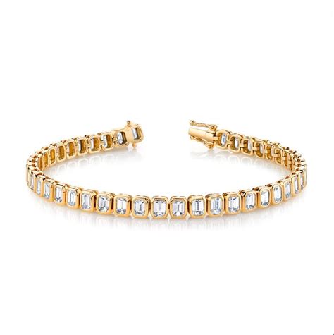 EMERALD CUT BEZEL DIAMOND BRACELET Anita Ko Bezel Diamond Diamond