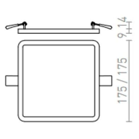 Hue Sq Plafonnier Encastr Chrome V Led W K