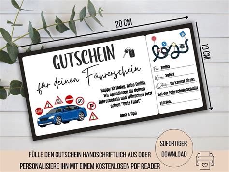 Gutschein Führerschein, Fahrstunden Gutschein Fahrschule, Auto fahren