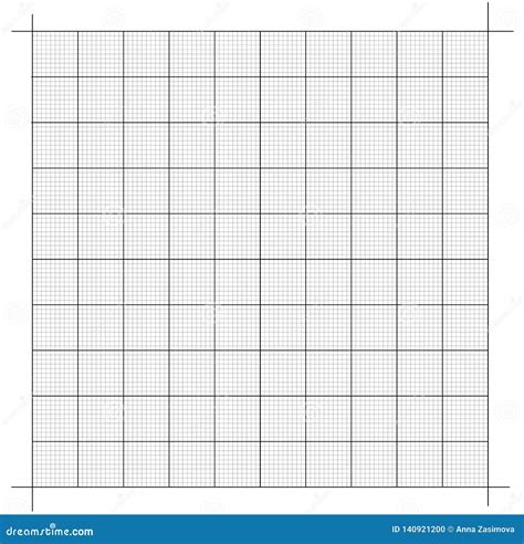 Measured Grid. Graph Plotting Grid. Corner Ruler With Measurement Isolated On The Black ...