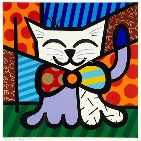 Romero Britto Gato Feliz Britto Art Romero Britto Art Pop Art Porn