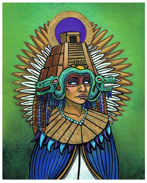 Queen Of Mictlan 8x10 Print Aztec Mythology Mictecacihuatl Etsy