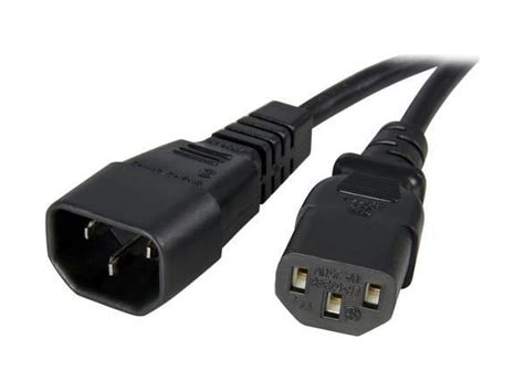 StarTech.com 3 ft 14AWG Computer Power Cord Extension - C14 to C13 ...