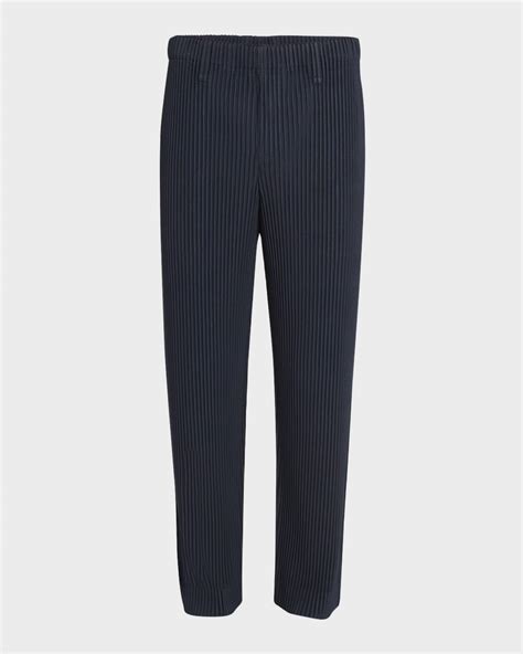 Homme Plisse Issey Miyake Men S Pleated Straight Pants Neiman Marcus