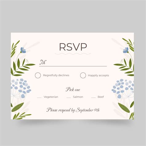 Plantilla De Tarjeta Rsvp Dibujada A Mano Vector Gratis