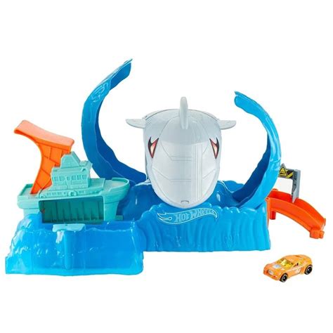 PISTA HOT WHEELS LANÇADOR CITY ROBÔ TUBARÃO MATTEL Lojas Zanini
