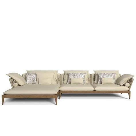 Talenti Divano Modulare Cruise Teak Beige Smoke Longho Design