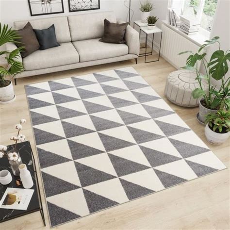 TAPISO Maroko Tapis de Salon Chambre Design Moderne Blanc Gris Foncé