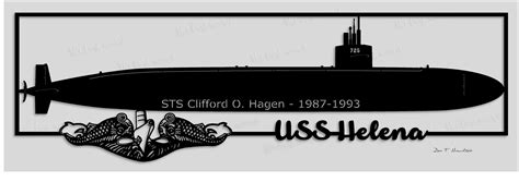 Uss Helena Ssn 725 Personalized With Submarine Dolphins Etsy