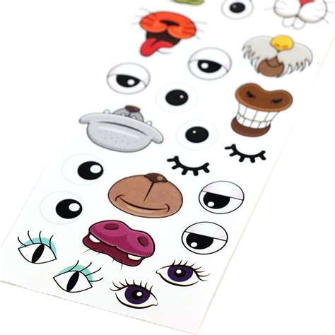 Rouleau de 344 stickers yeux bouche nez Créalia Gommettes