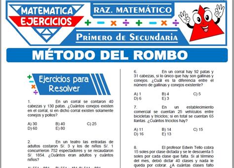 Ejercicios de Operadores Matemáticos para Primero de Secundaria