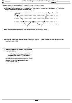 Kinetic Energy And Gravitational Potential Energy Lab By Joshua Wickline