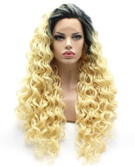 Blonde #1B/613 Ombre Curly Wave Synthetic Lace Front Wig - FashionLoveHunter Latest Hair Trends ...