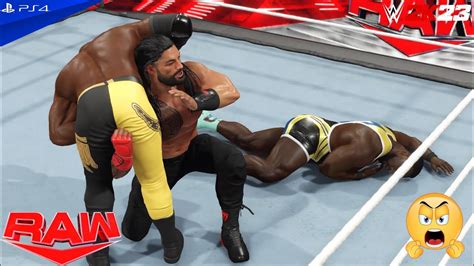 WWE 2K23 Roman Reigns Vs Big E Vs Bobby Lashly Monday Night Raw Main