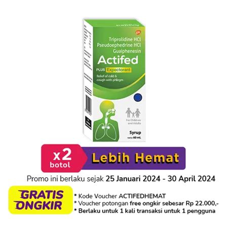 Actifed Plus Expectorant Sirup 60 Ml 2 Botol Hemat Borongan