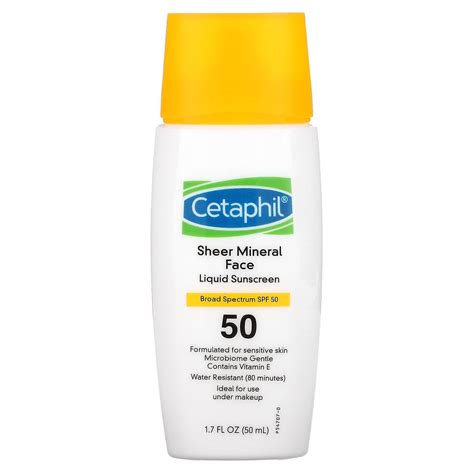 Cetaphil Sheer Mineral Face Liquid Zonnebrandcrème SPF 50 1 7 fl oz