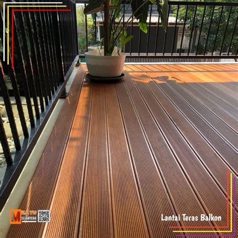 Lantai Kayu Teras Balkon Taman Pool Deck Kolam Renang Decking Bengkirai