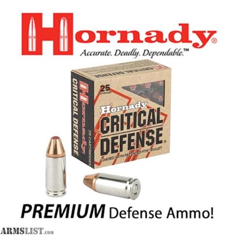 Armslist For Sale Hornady Mm Critical Defense Gr Rounds