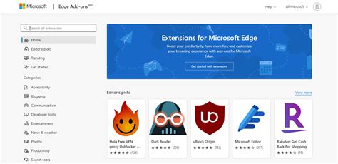 Redesigned Microsoft Edge Add Ons Site Now Available For All Users