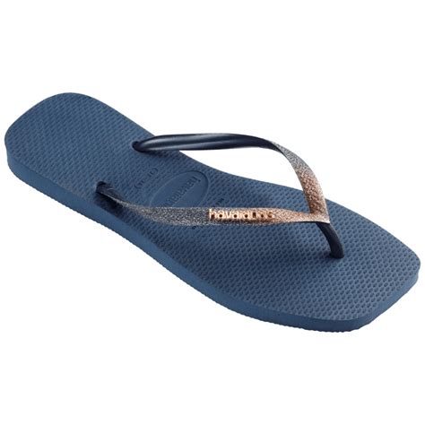 Indigo Blue Slim Square Glitter Flip Flops Havaianas