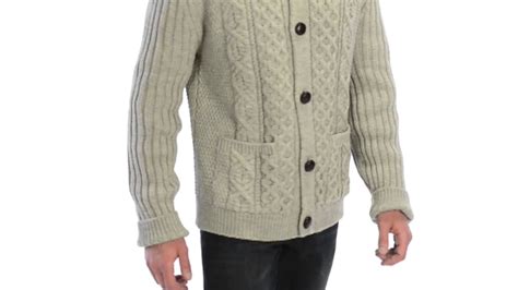 Peregrine By Jg Glover Cable Knit Crew Cardigan Sweater Merino Wool For Men Youtube