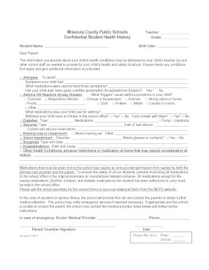 Fillable Online Mcps Health Information Indd Fax Email Print