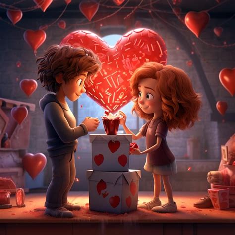 Premium Ai Image Valentines Day Cartoons High Quality 4k Ultra Hd