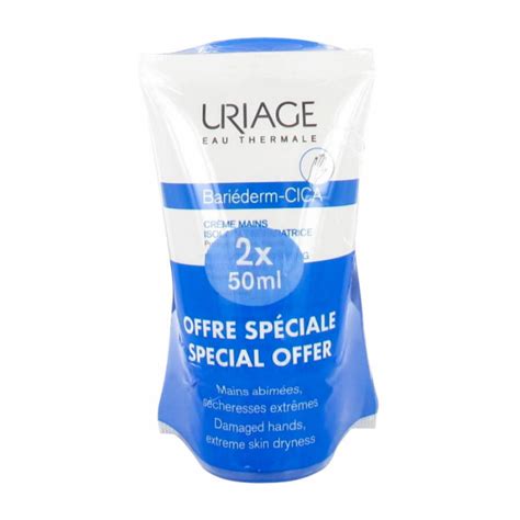 Uriage Bariéderm Cica crème mains isolante réparatrice lot de 2 x 50 ml