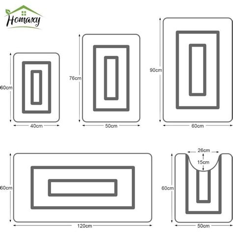 Homaxy Ensemble De Tapis De Salle De Bain En Microfibre Pi Ces