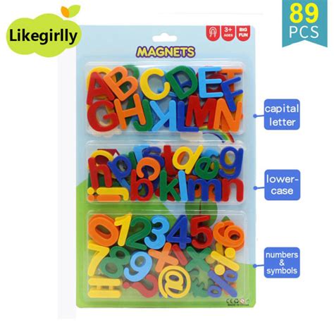 ABC 123 magnetic alphabet Letters Numbers Math Symbols Stickers Ref Children's Educational ...