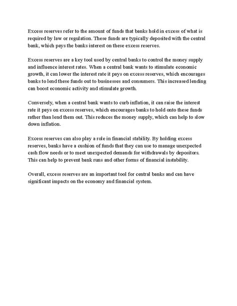 AP Macroecnomics Notes excess reserves - Excess reserves refer to the