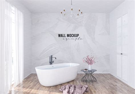 Wall Mockup Wallpaper Mockup Bathroom Graphic By Elmil Design