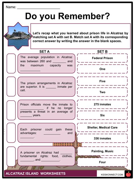 Alcatraz Island Facts Worksheets Infamous Prisoners Escape Attempts