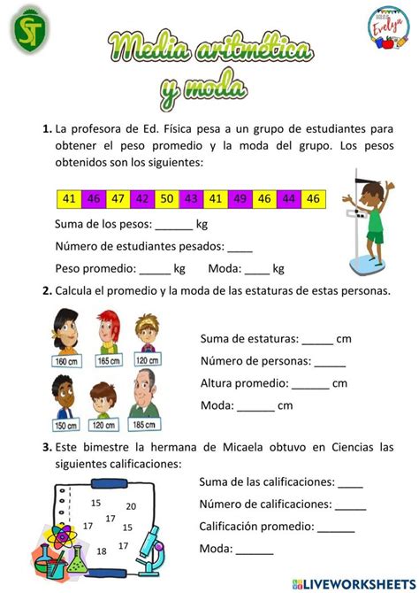 Media Aritm Tica Y Moda Worksheet School Subjects Google Classroom