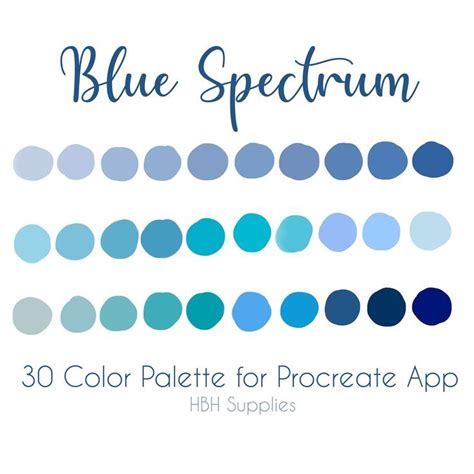 Blue Spectrum Procreate Palette Blue Procreate Palette Procreate Colors Ipad Procreate