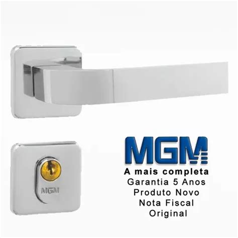 Fechadura Mgm Modena Externa Roseta Aço 40mm Cromado Frete grátis