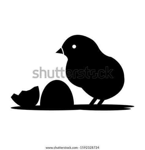 Chick Bird Illustration Black Icon Design Stock Illustration 1592328724