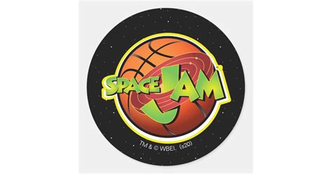 Space Jam™ Basketball Logo Classic Round Sticker Zazzle