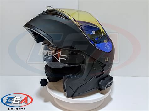 Casco Abatible Negro Mate Doble Certificado Sist Bluetooth Visor