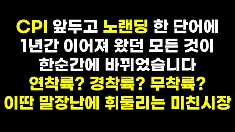 소비자물가지수 발표 앞두고 놀아난 미국증시 소신 발언 하겠습니다 무착륙 연착륙 같은 소리하고 있네 TQQQ SOXL